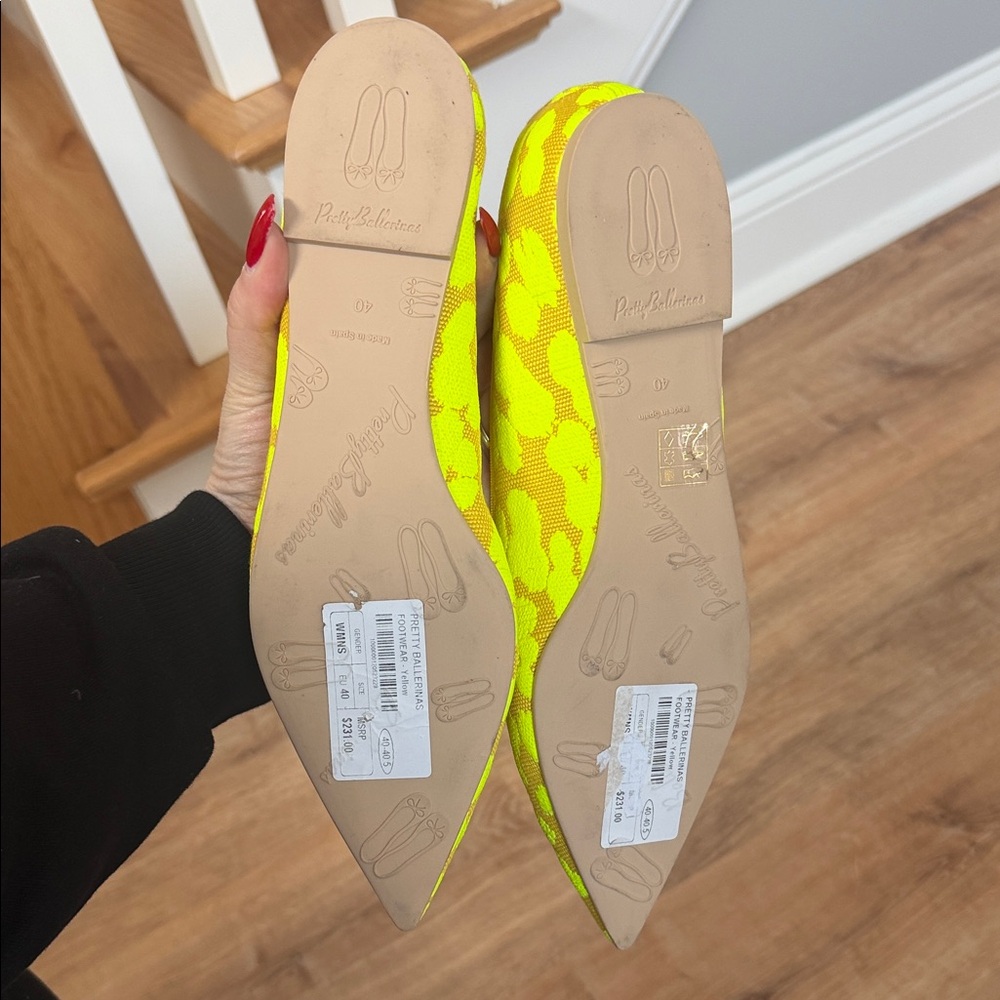 Pretty Ballerinas Neon Yellow Flats - Picture 7 of 8